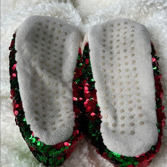 Reindeer Sequin Slippers Size 7 - Picture 8 of 14
